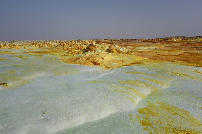 Danakil Depression 4 days Tour - Day 3: Dallol’s mineral pools and salt canyons