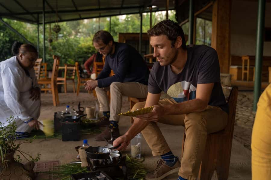 Ethiopia coffee cupping class/Ethiopian food injera making - Who will enjoy this most?